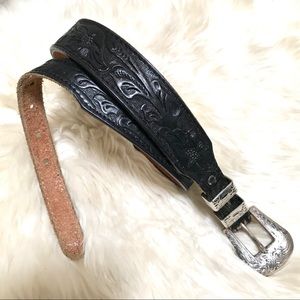 Vintage Chambers Leather Black Belt